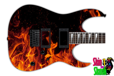  Guitar Skin Fire Burn 