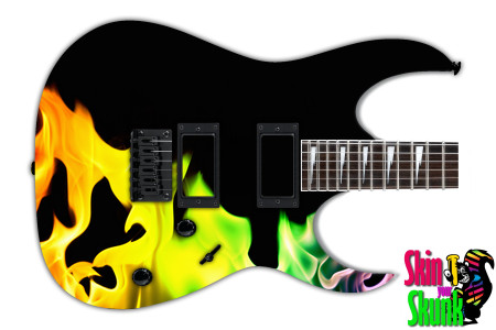  Guitar Skin Fire Rainbow 