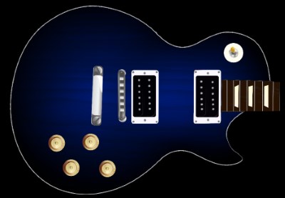 Blue Sunburst Guitar Skin