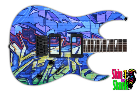  Guitar Skin Graffiti Blue 
