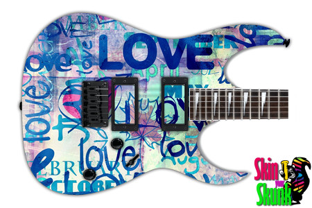  Guitar Skin Graffiti Love Bright 
