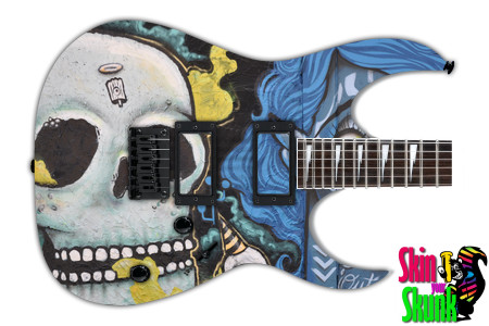  Guitar Skin Graffiti Skull 