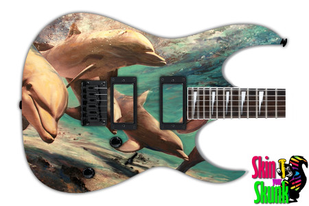  Guitar Skin Beautiful Dolphins 