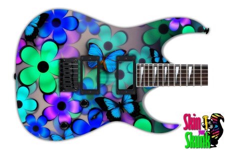  Guitar Skin Ornate Neon 