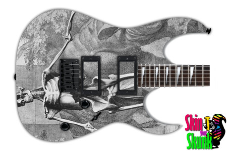  Guitar Skin Engraved Skeleton 