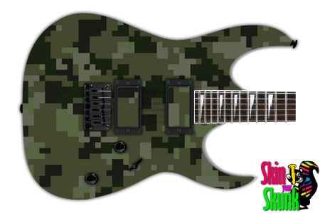  Guitar Skin Camo Green 15 