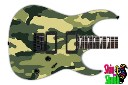 Guitar Skin Camo Green 3 