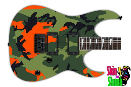  Guitar Skin Camo Orange 1 