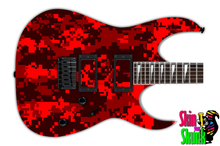  Guitar Skin Camo Red 1 