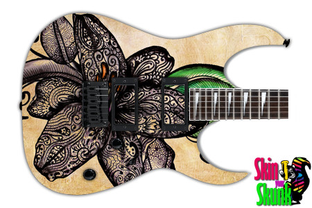  Guitar Skin Tattoos Flower 