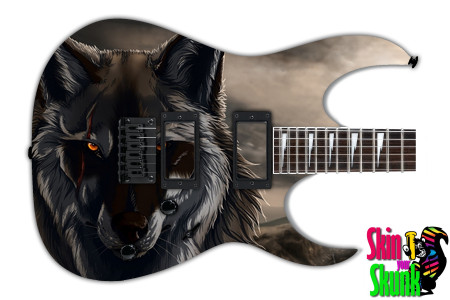  Guitar Skin Subtle Dark Wolf 