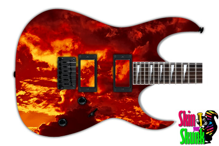  Guitar Skin Evil Hell Sunset 