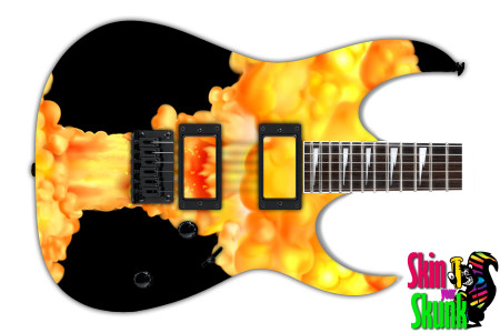  Guitar Skin Fire Mushroom 
