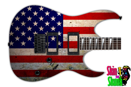  Guitar Skin Flag American Grunge 