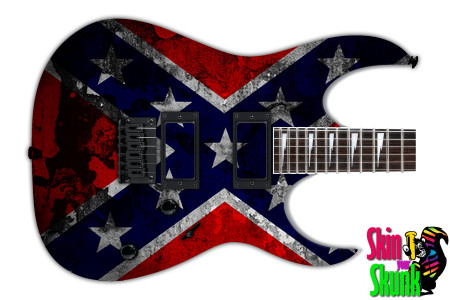  Guitar Skin Flag Confederate Grunge 