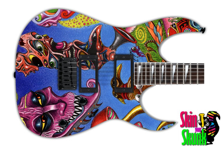 Guitar Skin Psychedelic Faces 