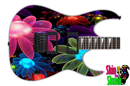  Guitar Skin Psychedelic Flowers 
