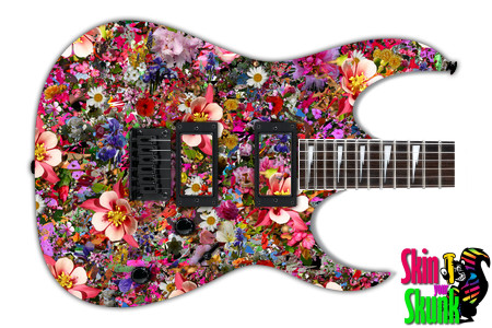  Guitar Skin Trippy Flowers 
