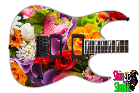  Guitar Skin Flowers Pretty 