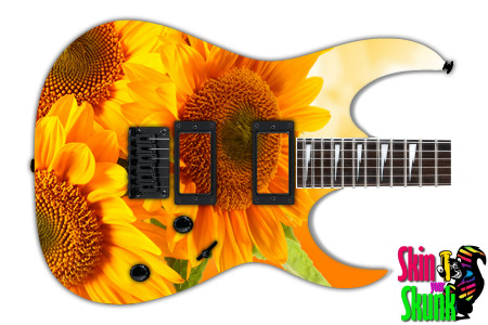  Guitar Skin Flowers Sunset 
