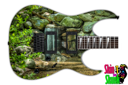  Guitar Skin Waterfall Rocks 