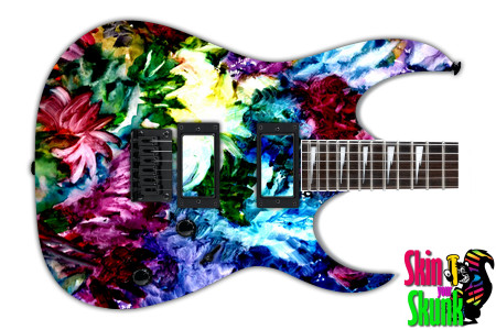  Guitar Skin Paint2 Flowers 
