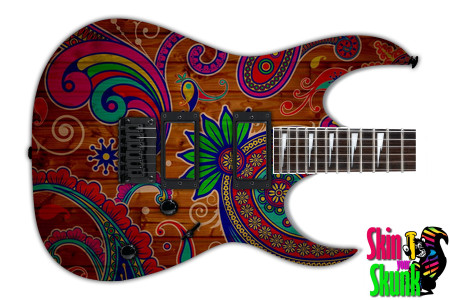  Guitar Skin Paisley Colorful 