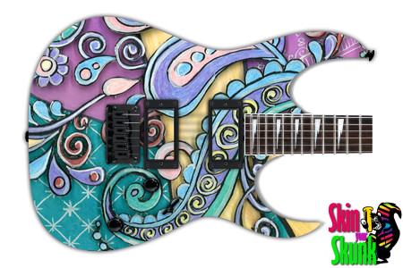  Guitar Skin Paisley Painted 