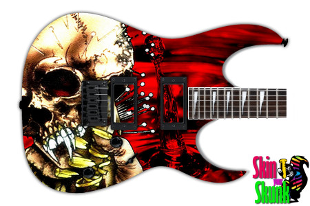  Guitar Skin Rockart Skull 