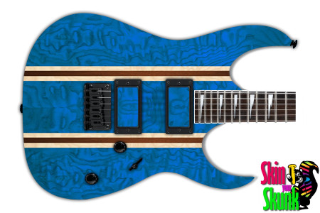  Guitar Skin Woodshop Stripes Bluedd 