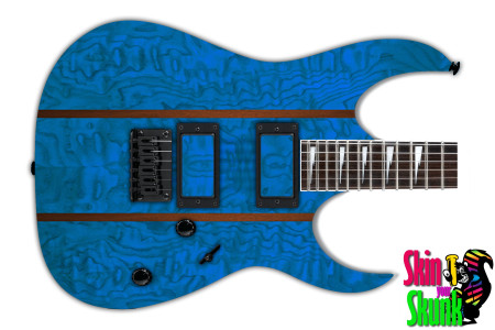  Guitar Skin Woodshop Stripes Bluedouble 