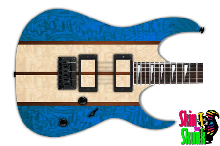  Guitar Skin Woodshop Stripes Bluethick 