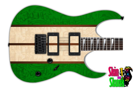  Guitar Skin Woodshop Stripes Greenthick 