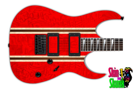  Guitar Skin Woodshop Stripes Reddd 