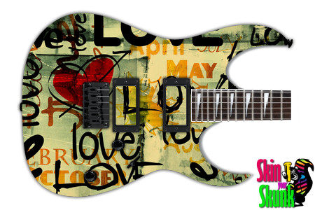  Guitar Skin Graffiti Love Dark 