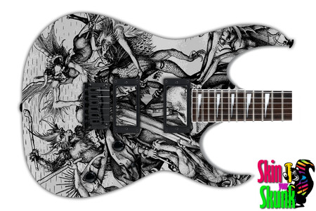  Guitar Skin Engraved Demons 