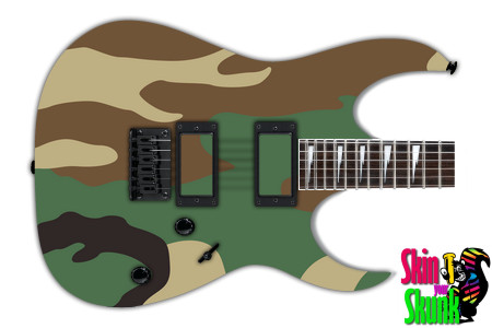  Guitar Skin Camo Green 1 