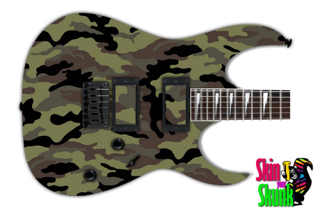  Guitar Skin Camo Green 14 