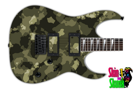  Guitar Skin Camo Green 2 