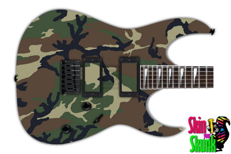  Guitar Skin Camo Green 20 