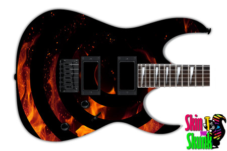 Guitar Skin Bullseye Fire 