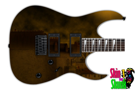  Guitar Skin Steampunk City 