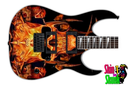  Guitar Skin Skull Tribal 