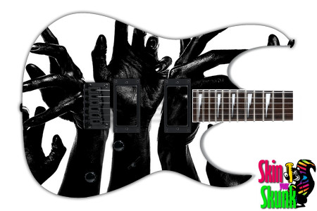  Guitar Skin Subtle Dark Black Hands 