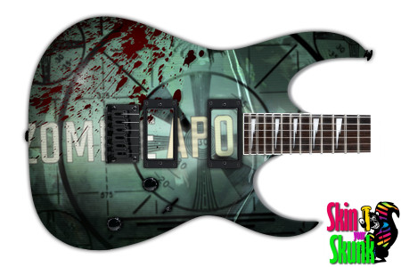  Guitar Skin Zombie Warning 