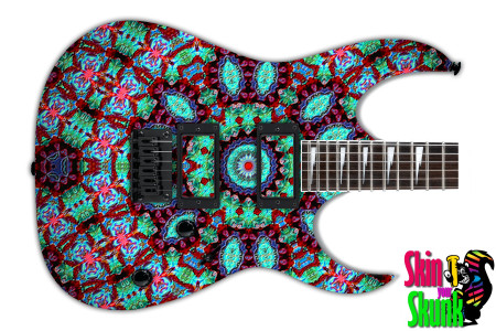  Guitar Skin Kaleidoscope Aqua 