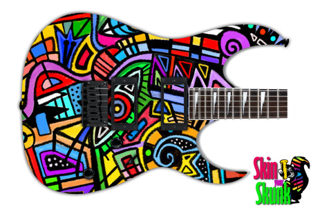  Guitar Skin Psychedelic Jungle 