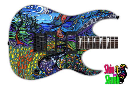 Guitar Skin Psychedelic Landscape 