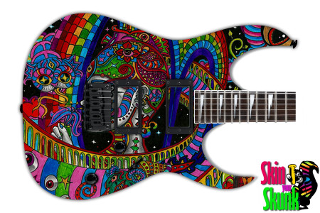  Guitar Skin Psychedelic Open 