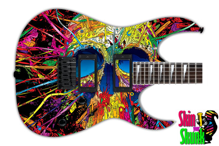  Guitar Skin Psychedelic Skull 